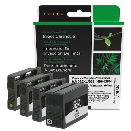 Clover Imaging Group Imaging Remanufactured High Yield Black, Cyan, Magenta, Yellow Ink Cartridges 118139